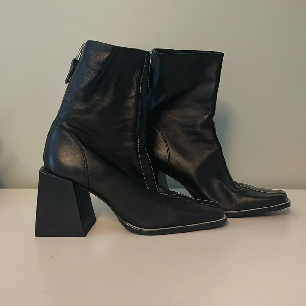 TopShop Square toe Leather Boots